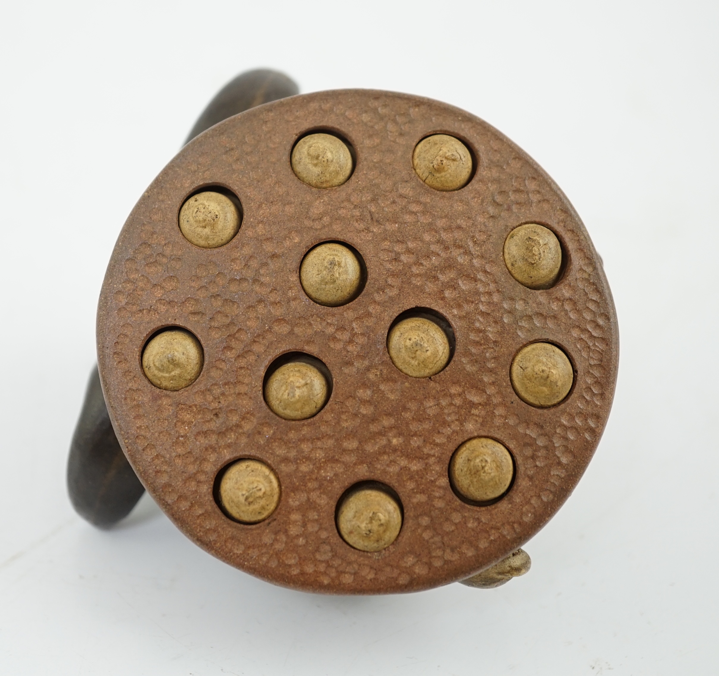 A Chinese Yixing 'lotus' water dropper, late 19th/early 20th century, small area repaired